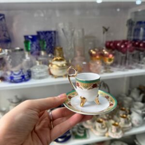 Dúo de café petit de colección de porcelana
