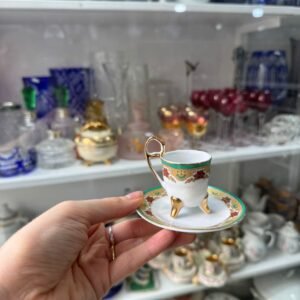 Dúo de café petit de colección de porcelana