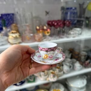 Dúo de café petit de colección de porcelana
