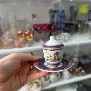 Dúo de café petit de colección de porcelana