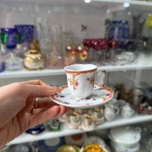 Dúo de café petit de colección de porcelana