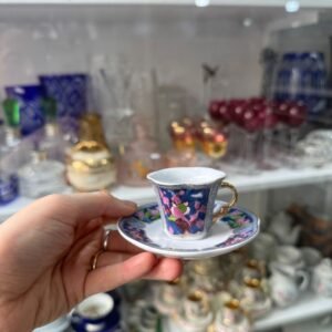 Dúo de café petit de colección de porcelana