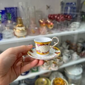 Dúo de café petit de colección de porcelana