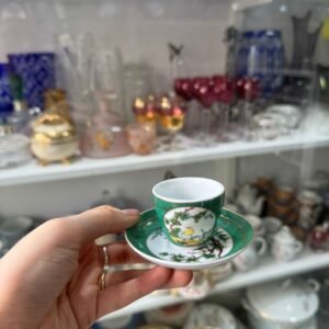 Dúo de café petit de colección de porcelana
