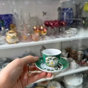 Dúo de café petit de colección de porcelana