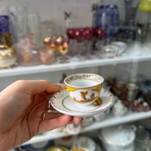 Dúo de café petit de colección de porcelana