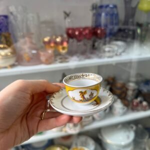 Dúo de café petit de colección de porcelana