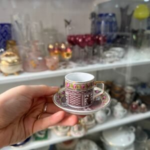 Dúo de café petit de colección de porcelana