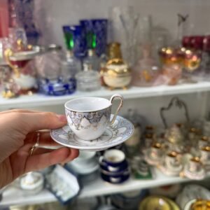 Dúo de café petit de colección de porcelana