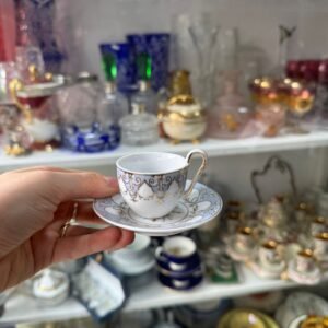 Dúo de café petit de colección de porcelana