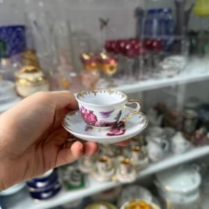 Dúo de café petit de colección de porcelana
