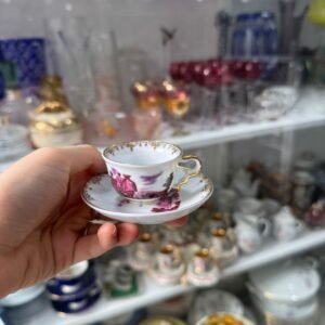 Dúo de café petit de colección de porcelana