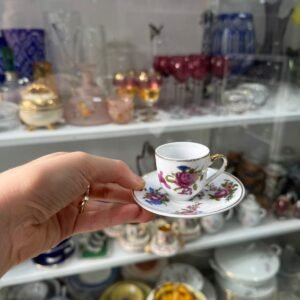Dúo de café petit de colección de porcelana