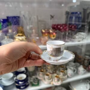 Dúo de café petit de colección de porcelana