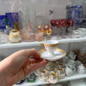 Dúo de café petit de colección de porcelana