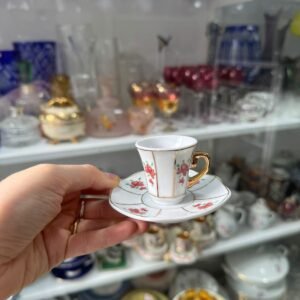 Dúo de café petit de colección de porcelana