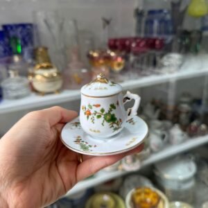 Dúo de café petit de colección de porcelana