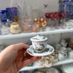 Dúo de café petit de colección de porcelana
