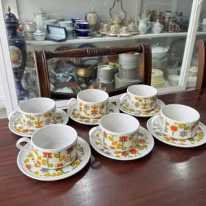 Juego de 6 dúos de té retro