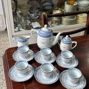 Juego de café porcelana oriental completo para 6 personas