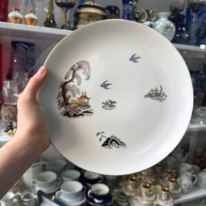 Plato de torta o masitero porcelana tsuji con diseño oriental