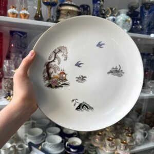 Plato de torta o masitero porcelana tsuji con diseño oriental