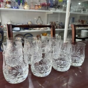 Juego de 12 vasos de cristal súper tallado