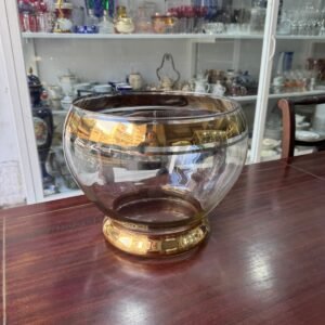 Florero grande o centro de mesa con dorado