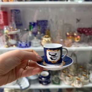 Dúo de café petit de colección de porcelana
