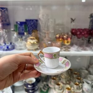 Dúo de café petit de colección de porcelana