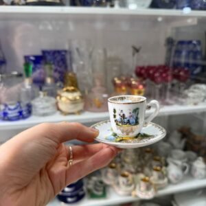 Dúo de café petit de colección de porcelana