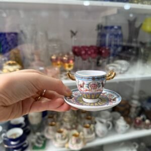 Dúo de café petit de colección de porcelana