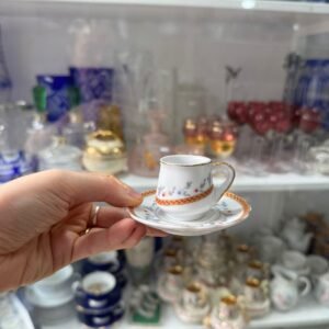 Dúo de café petit de colección de porcelana