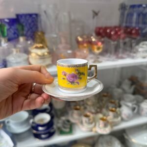 Dúo de café petit de colección de porcelana