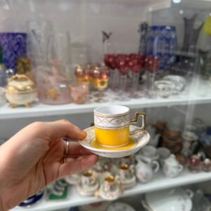 Dúo de café petit de colección de porcelana