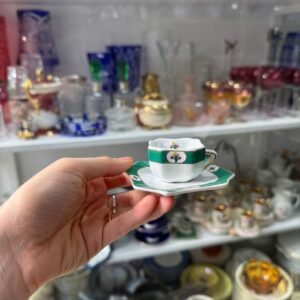 Dúo de café petit de colección de porcelana