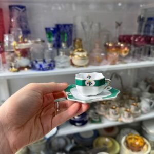 Dúo de café petit de colección de porcelana