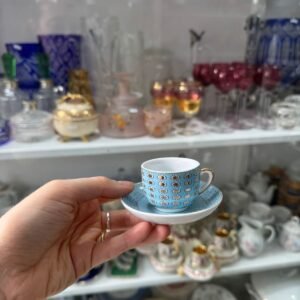 Dúo de café petit de colección de porcelana