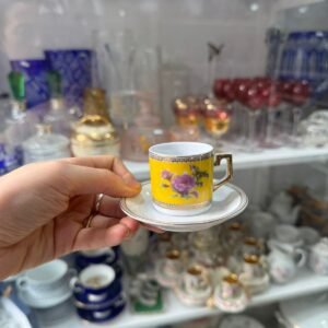Dúo de café petit de colección de porcelana