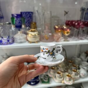 Dúo de café petit de colección de porcelana