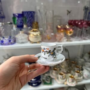 Dúo de café petit de colección de porcelana