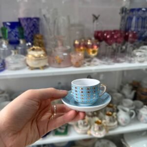 Dúo de café petit de colección de porcelana