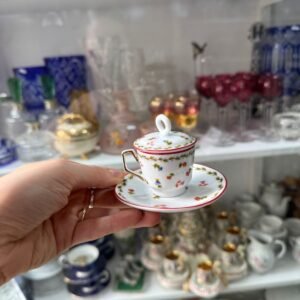 Dúo de café petit de colección de porcelana
