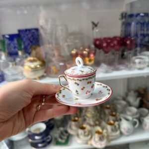Dúo de café petit de colección de porcelana