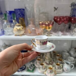 Dúo de café petit de colección de porcelana
