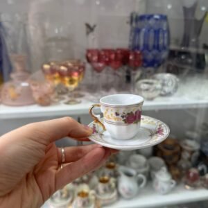 Dúo de café petit de colección de porcelana