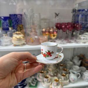 Dúo de café petit de colección de porcelana