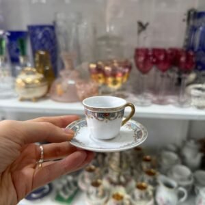 Dúo de café petit de colección de porcelana