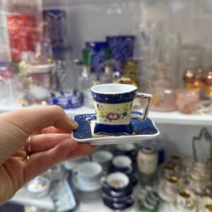 Dúo de café petit de colección de porcelana