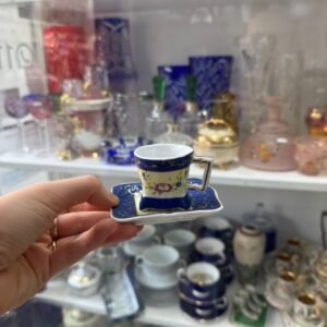 Dúo de café petit de colección de porcelana